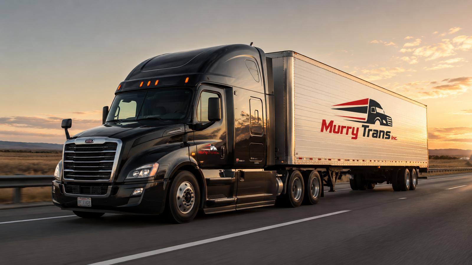 Murry Trans Inc. branded tractor and dry van trailer